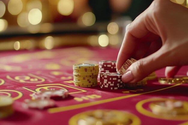 Live blackjack table with dealer and player cards